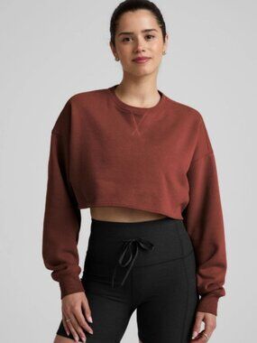 Beyond Yoga LuxeFleece™ Cropped Sweatshirt Cinammon Size M